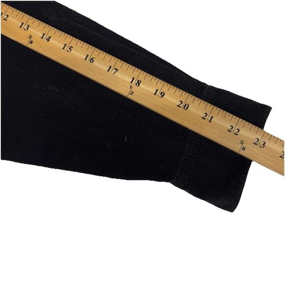 Quacker Factory Appliqué Fall Harvest Corduroy Shirt M Black Orange Button Up - Picture 9 of 10